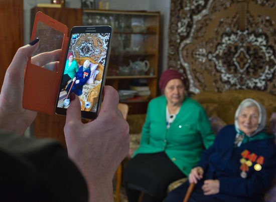 Agafya Dyachkova from Simferopol District on her 106th birthday