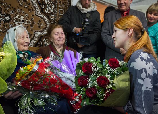 Agafya Dyachkova from Simferopol District on her 106th birthday