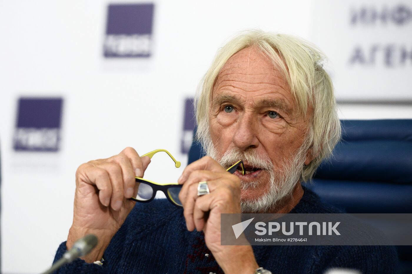 News conference with French actor Pierre Richard