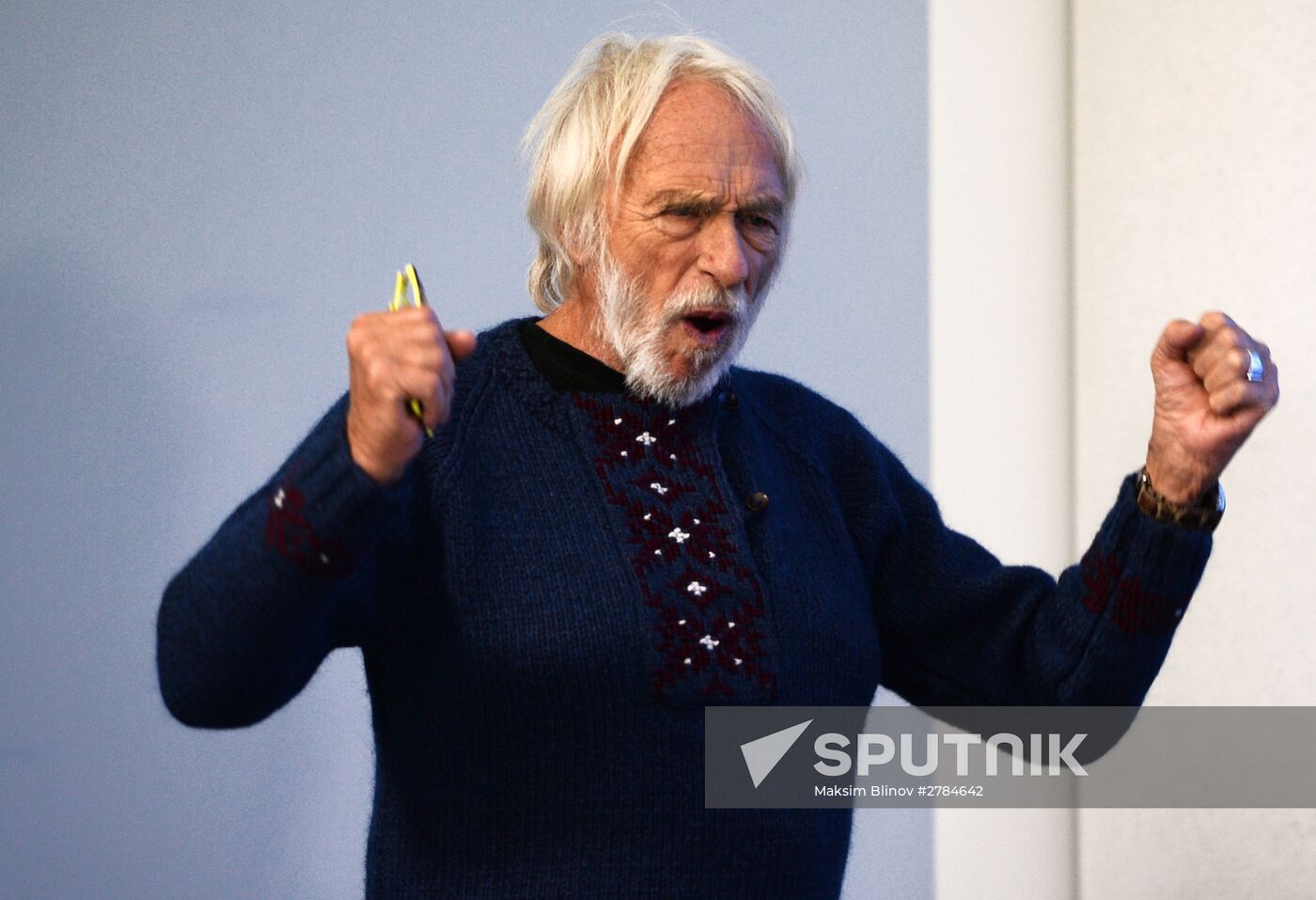 News conference with French actor Pierre Richard