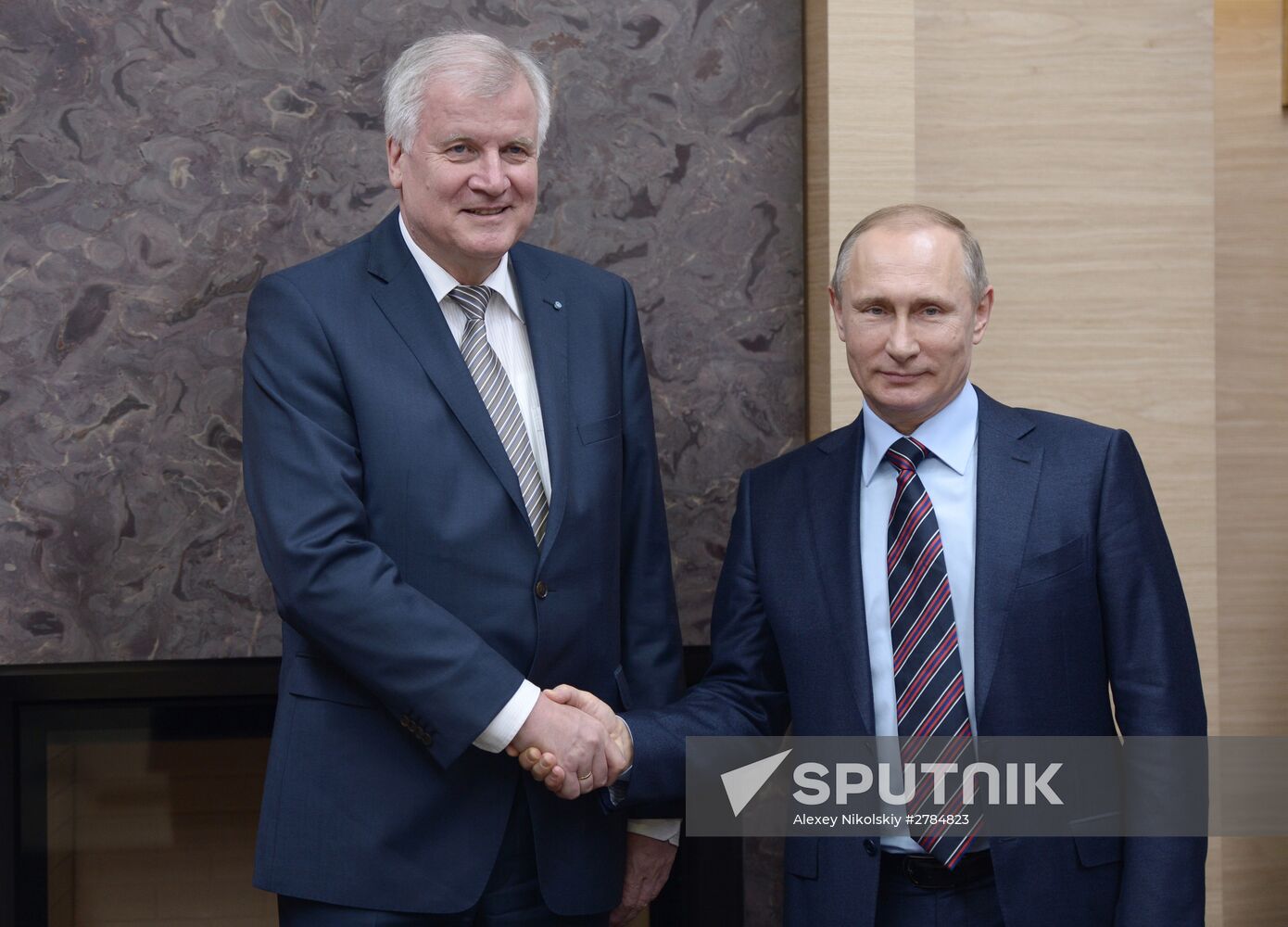 Russian President Vladimir Putin meets with Minister-President of Bavaria Horst Seehofer