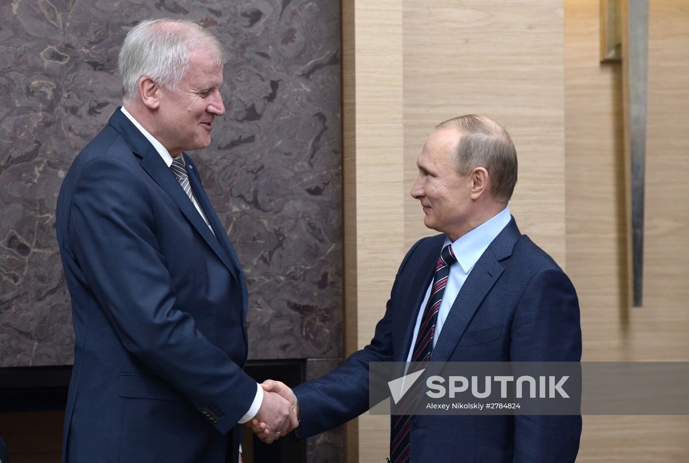 Russian President Vladimir Putin meets with Minister-President of Bavaria Horst Seehofer