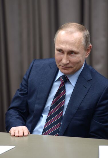 Russian President Vladimir Putin meets with Minister-President of Bavaria Horst Seehofer