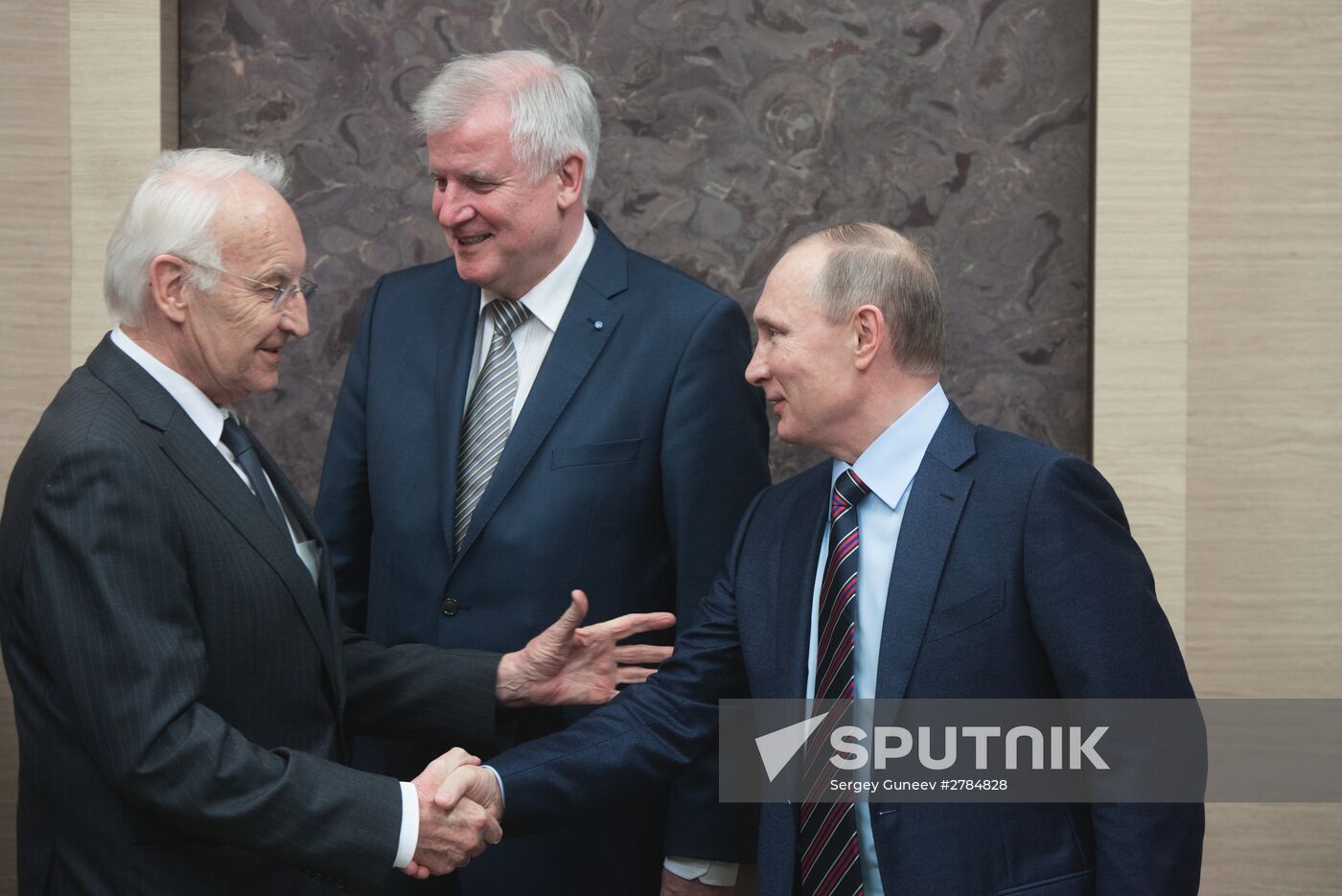 Russian President Vladimir Putin meets with Minister-President of Bavaria Horst Seehofer