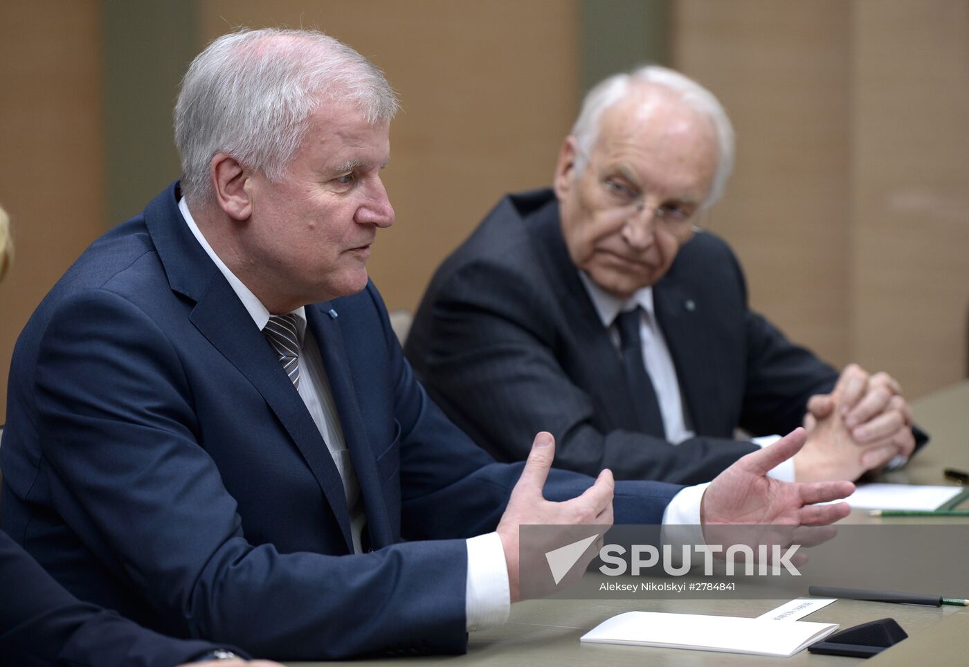 Russian President Vladimir Putin meets with Minister-President of Bavaria Horst Seehofer