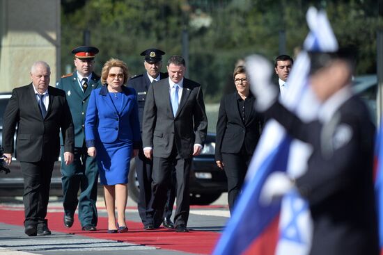 Russian Federation Council's delegation led by Speaker Valentina Matiyenko visits Israel