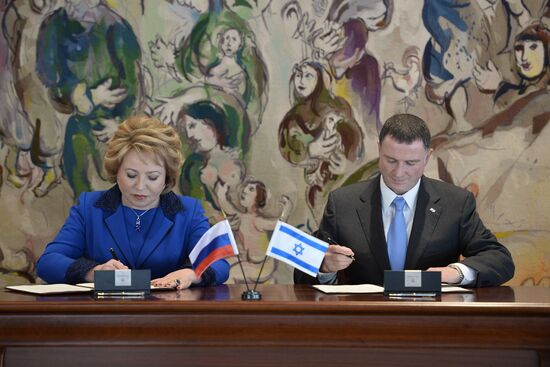 Russian Federation Council's delegation led by Speaker Valentina Matiyenko visits Israel
