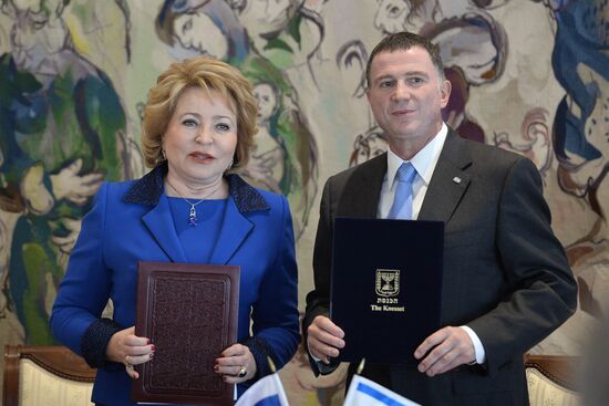 Russian Federation Council's delegation led by Speaker Valentina Matiyenko visits Israel