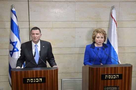 Russian Federation Council's delegation led by Speaker Valentina Matiyenko visits Israel