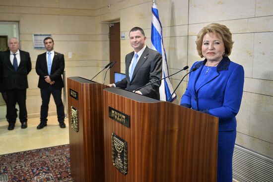 Russian Federation Council's delegation led by Speaker Valentina Matiyenko visits Israel