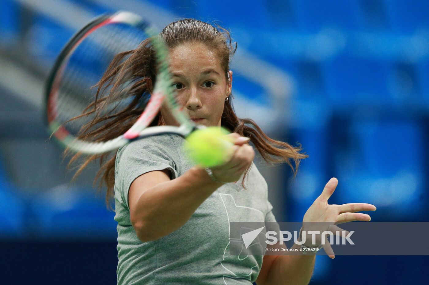 Tennis. 2015 Fed Cup. Russia - Netherlands. Russia's training session