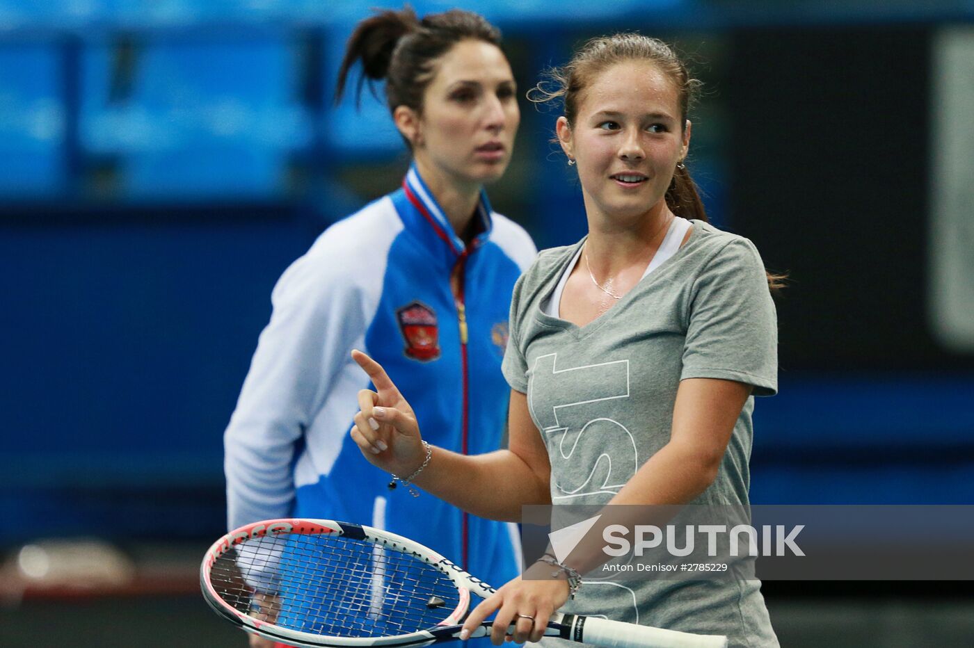 Tennis. 2016 Fed Cup. Russia - Netherlands. Russia's training session