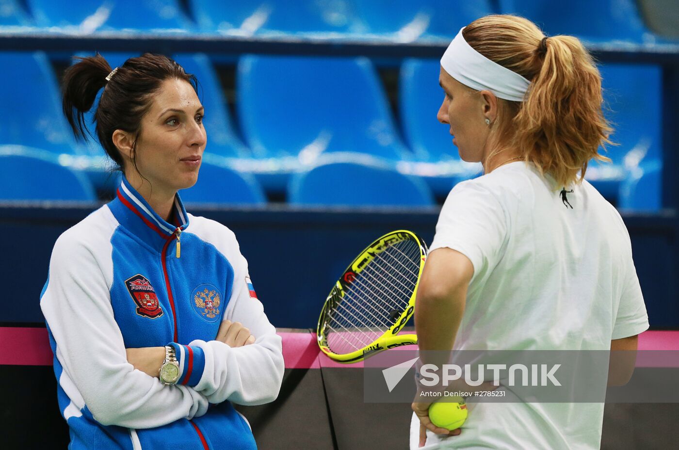 Tennis. 2016 Fed Cup. Russia - Netherlands. Russia's training session