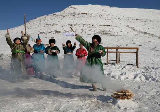 Winter sheep ranges in Republic of Tuva