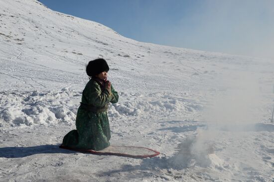 Winter sheep ranges in Republic of Tuva