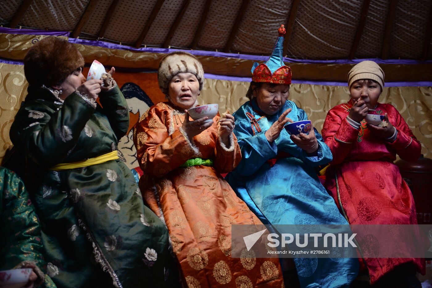 Winter shepherd camps in Republic of Tuva