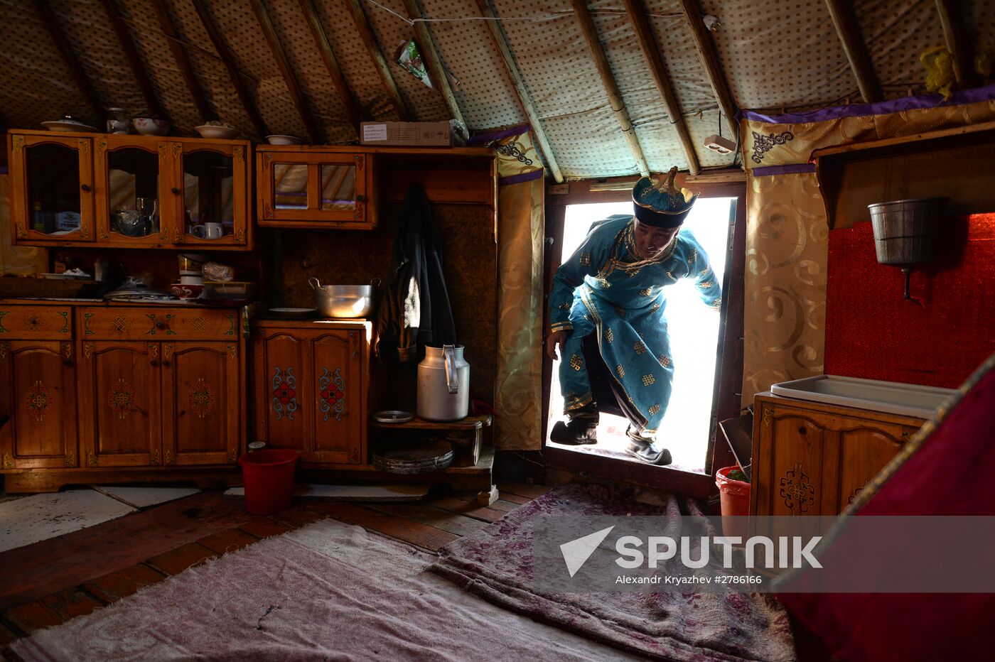Winter shepherd camps in Republic of Tuva