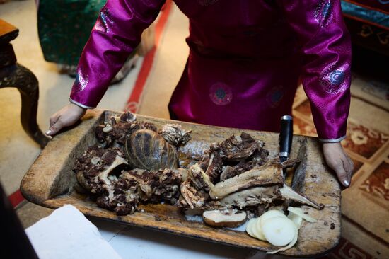 Winter shepherd camps in Republic of Tuva