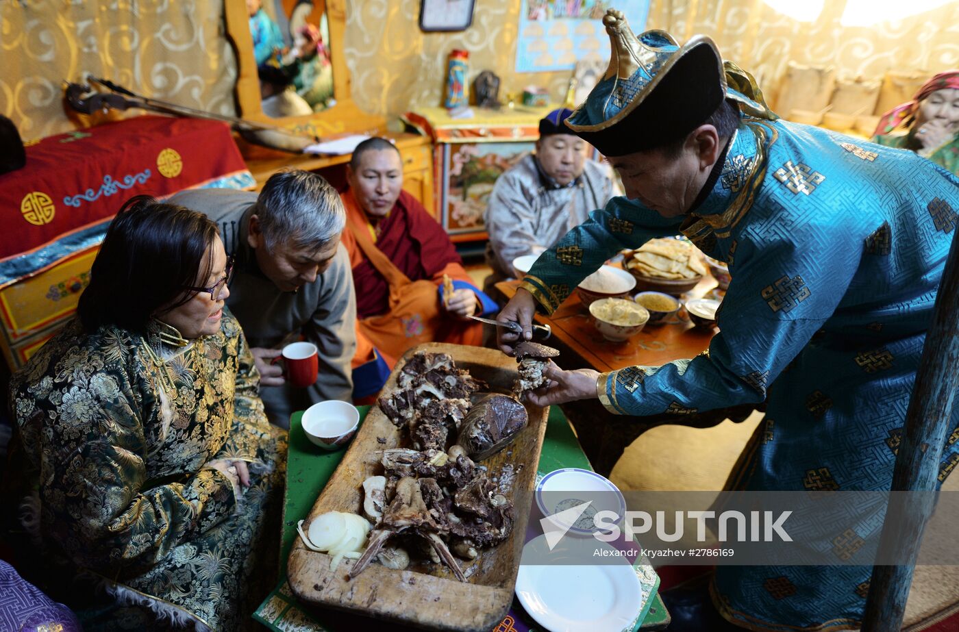 Winter shepherd camps in Republic of Tuva