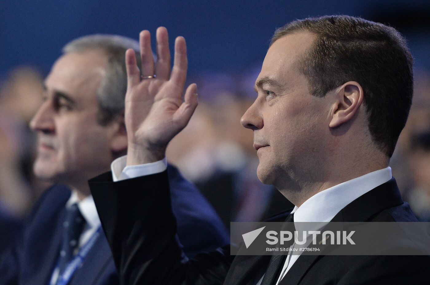 Prime Minister Medvedev attends 15th United Russia congress