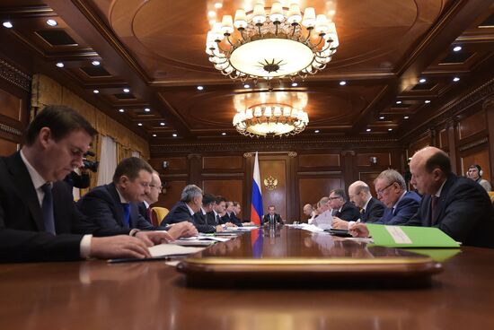 Russian Prime Minister Dmitry Medvedev chairs meeting on economic issues