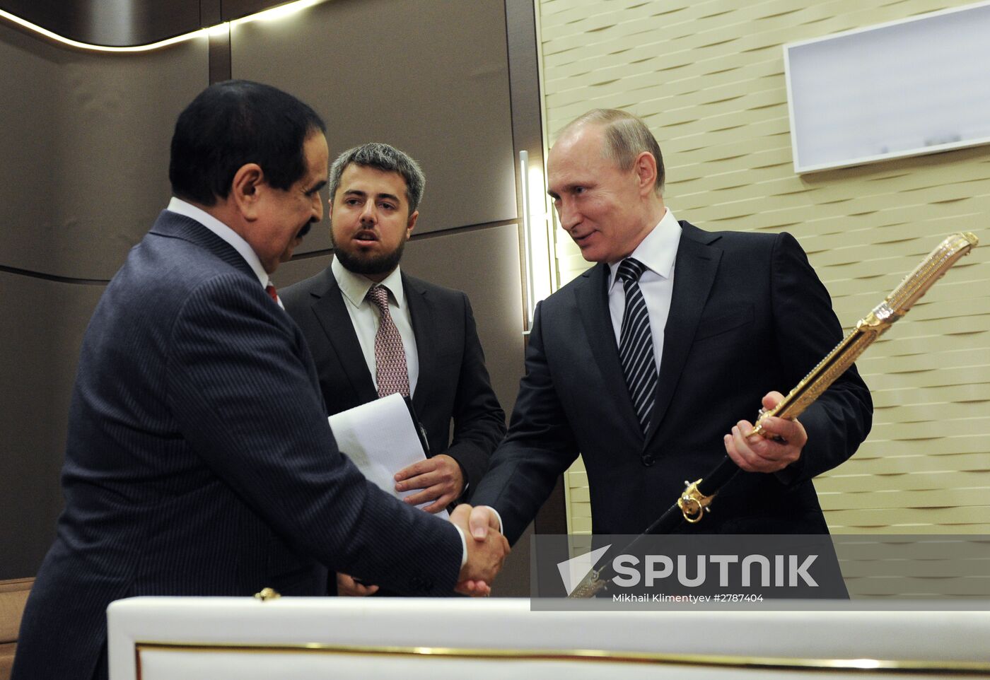 Russian President Vladimir Putin meets with King of Bahrain Hamad bin Isa Al Khalifa