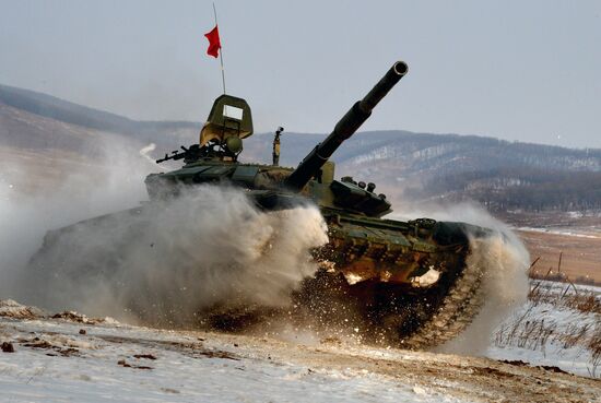 Tank Biathlon competition at Sergeyevka training range