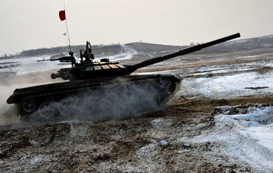 Tank Biathlon competition at Sergeyevka training range