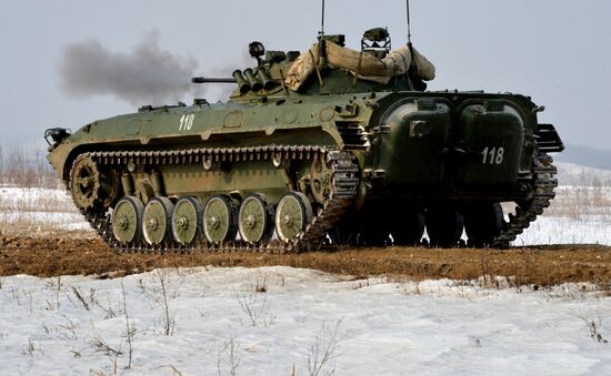 Tank Biathlon competition at Sergeyevka training range