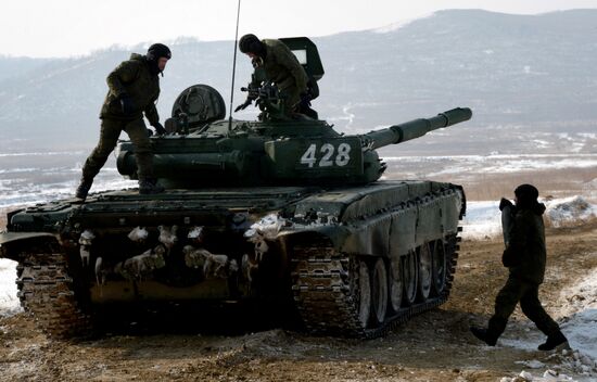 Tank Biathlon competition at Sergeyevka training range