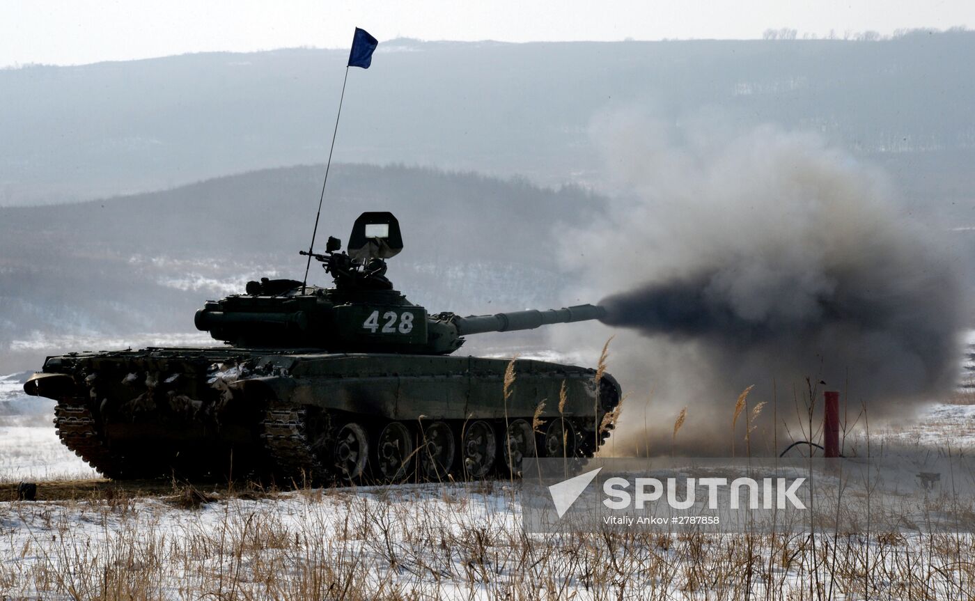 Tank Biathlon competition at Sergeyevka training range