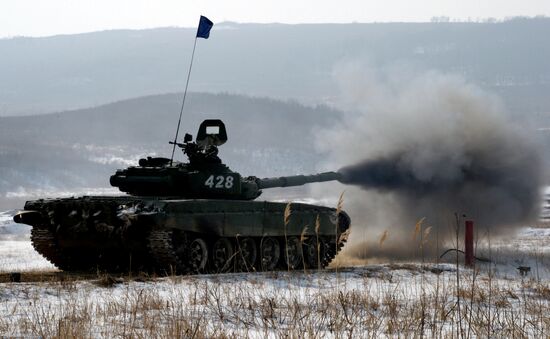 Tank Biathlon competition at Sergeyevka training range
