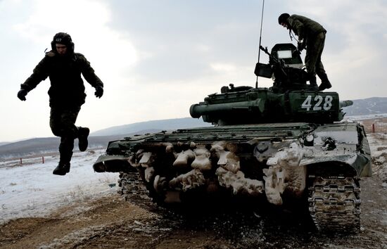 Tank Biathlon competition at Sergeyevka training range