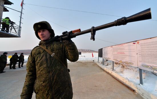 Tank Biathlon competition at Sergeyevka training range