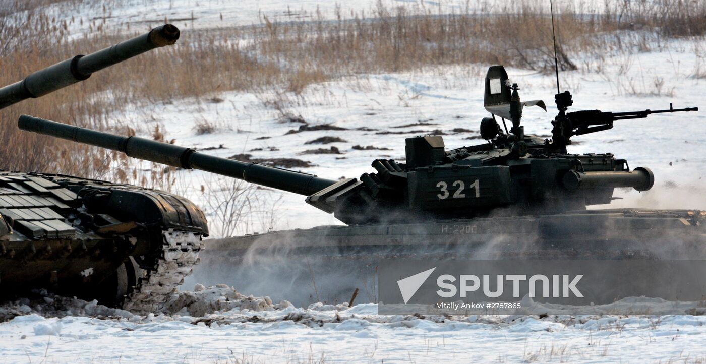 Tank Biathlon competition at Sergeyevka training range