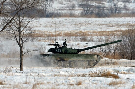 Tank Biathlon competition at Sergeyevka training range