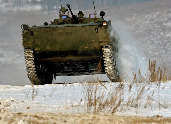Tank Biathlon competition at Sergeyevka training range
