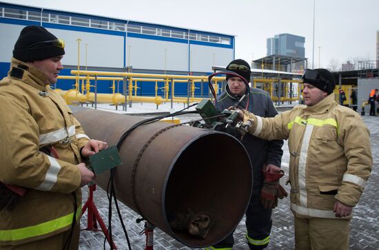 Moscow Mayor Sergei Sobyanin inspects renovated gas pressure control station