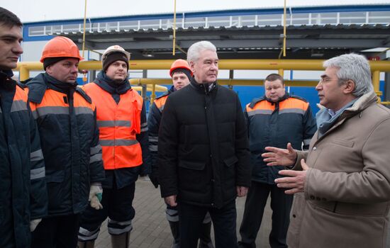 Moscow Mayor Sergei Sobyanin inspects renovated gas pressure control station