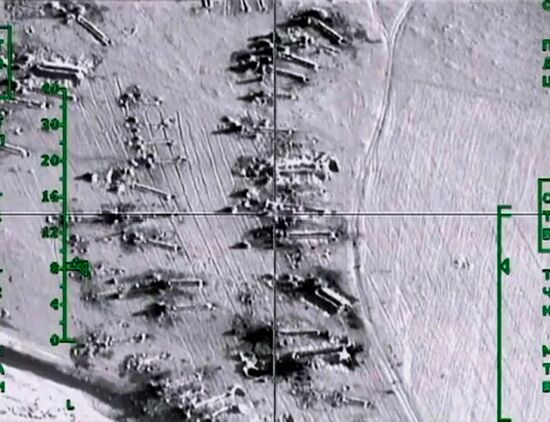 Russian warplanes destroy ISIS oil storage tanks in Aleppo Governorate, Syria