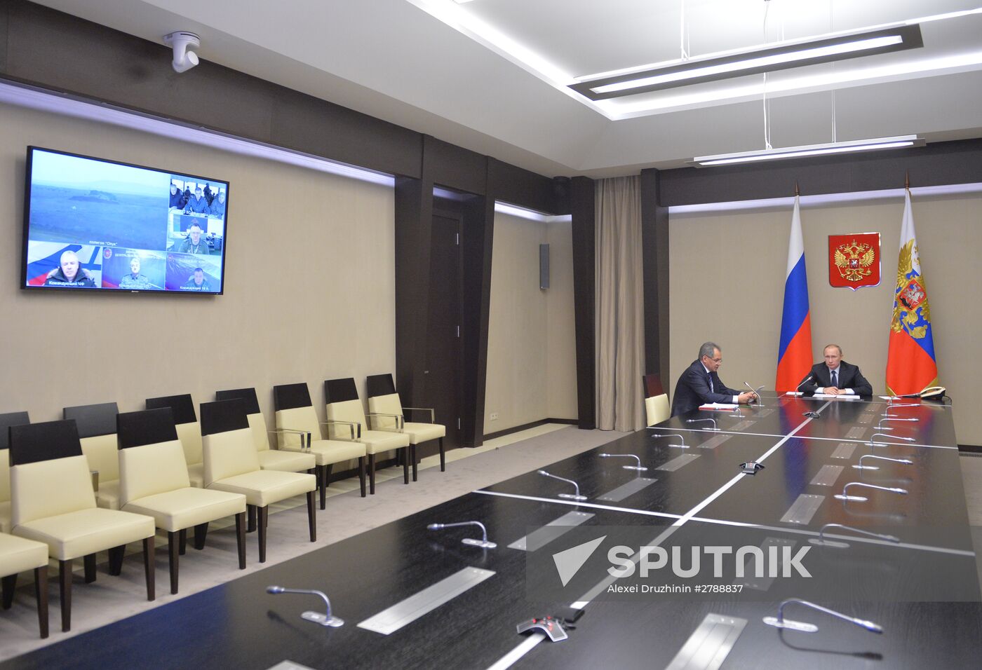 President Vladimir Putin receives reports on battleworthiness of South Military District forces