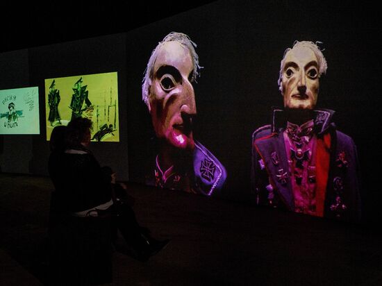Rezo Gabriadze's multimedia project "Unusual Exhibition" opening