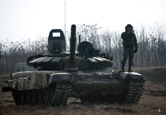 Motorized infantry exercise at Sernovodsky range