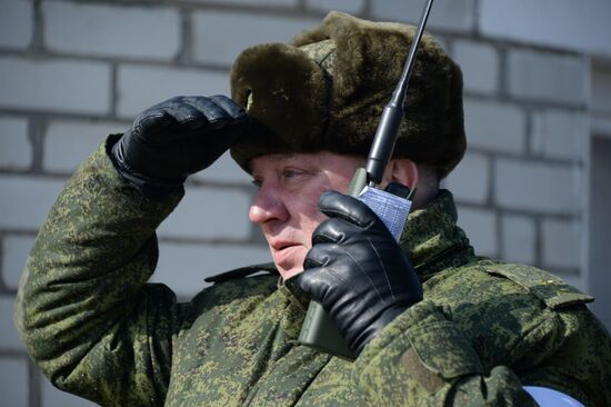 Motorized infantry exercise at Sernovodsky range