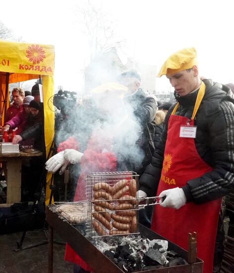 Long Sausage Day feast in Kaliningrad