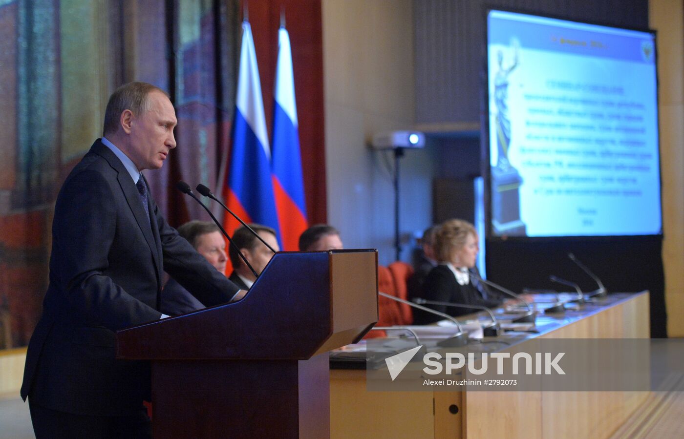 Russian President Vladimir Putin attends national meeting of court chairpersons