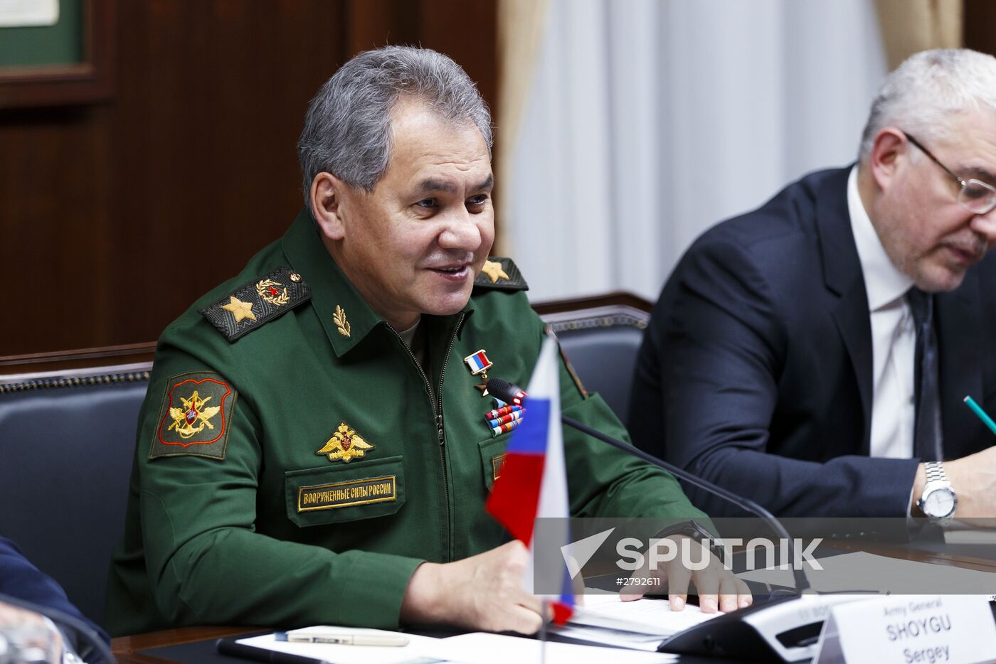Russian Defense Minister Sergei Shoigu and Iranian Defense Minister Hossein Dehghan meet in Moscow