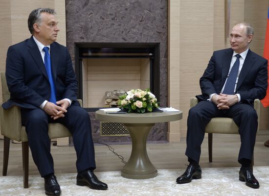 Russian President Vladimir Putin's meeting with Hungarian Prime Minister Viktor Orbán