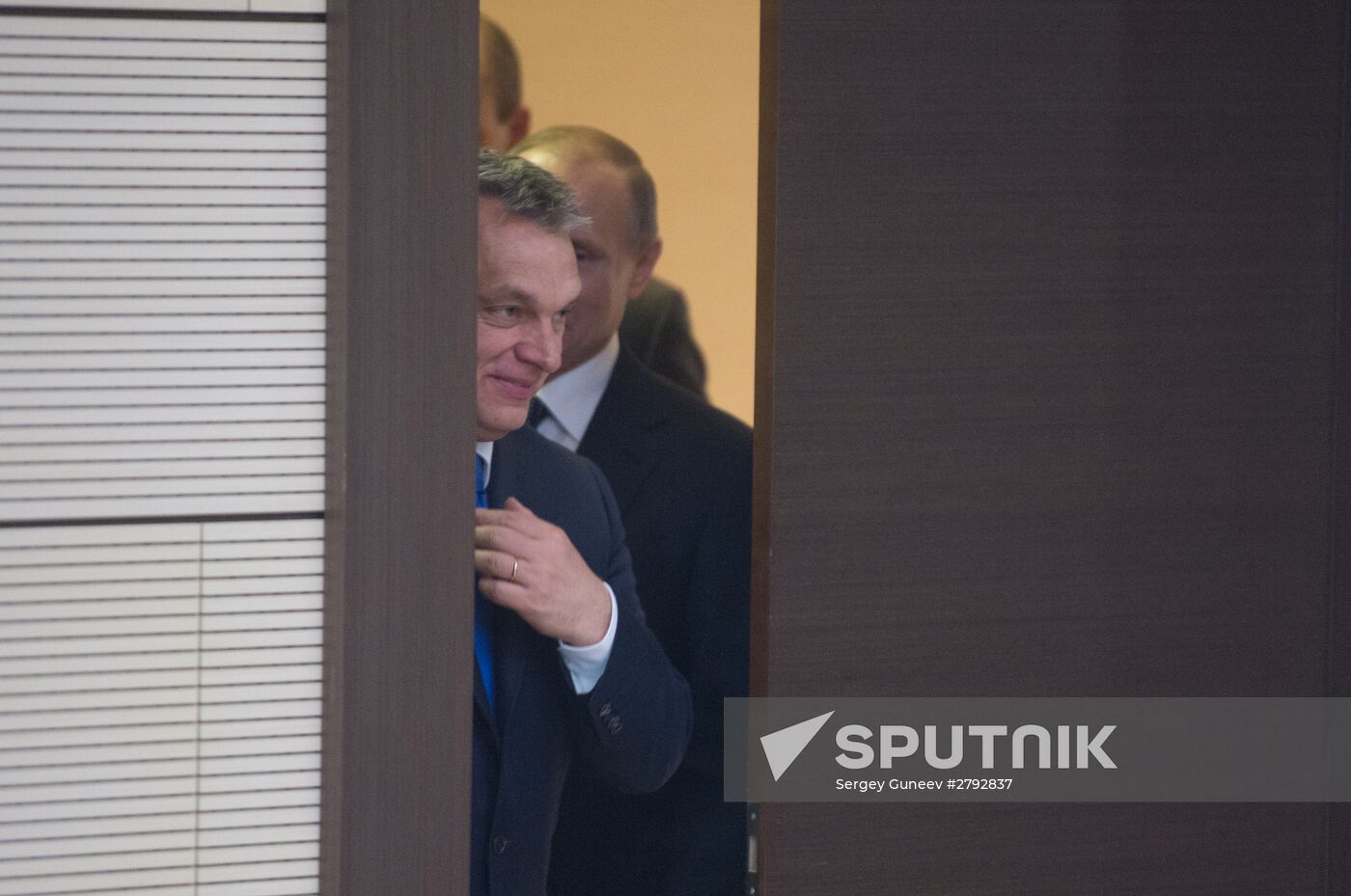 Russian President Vladimir Putin meets with Hungarian Prime Minister Viktor Orban