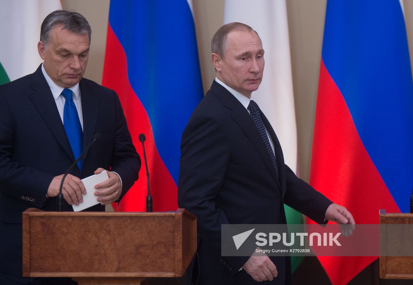 Russian President Vladimir Putin meets with Hungarian Prime Minister Viktor Orban